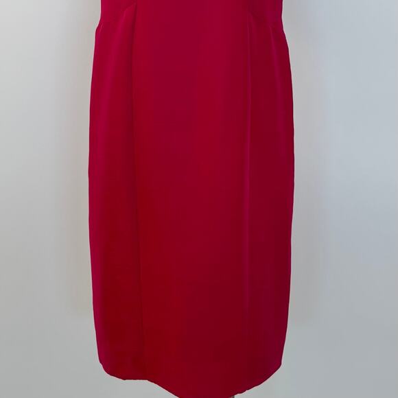 Valentino Silk Sheath Dress Ruffle Raspberry Pink | Fits like Medium - Picture 5 of 13